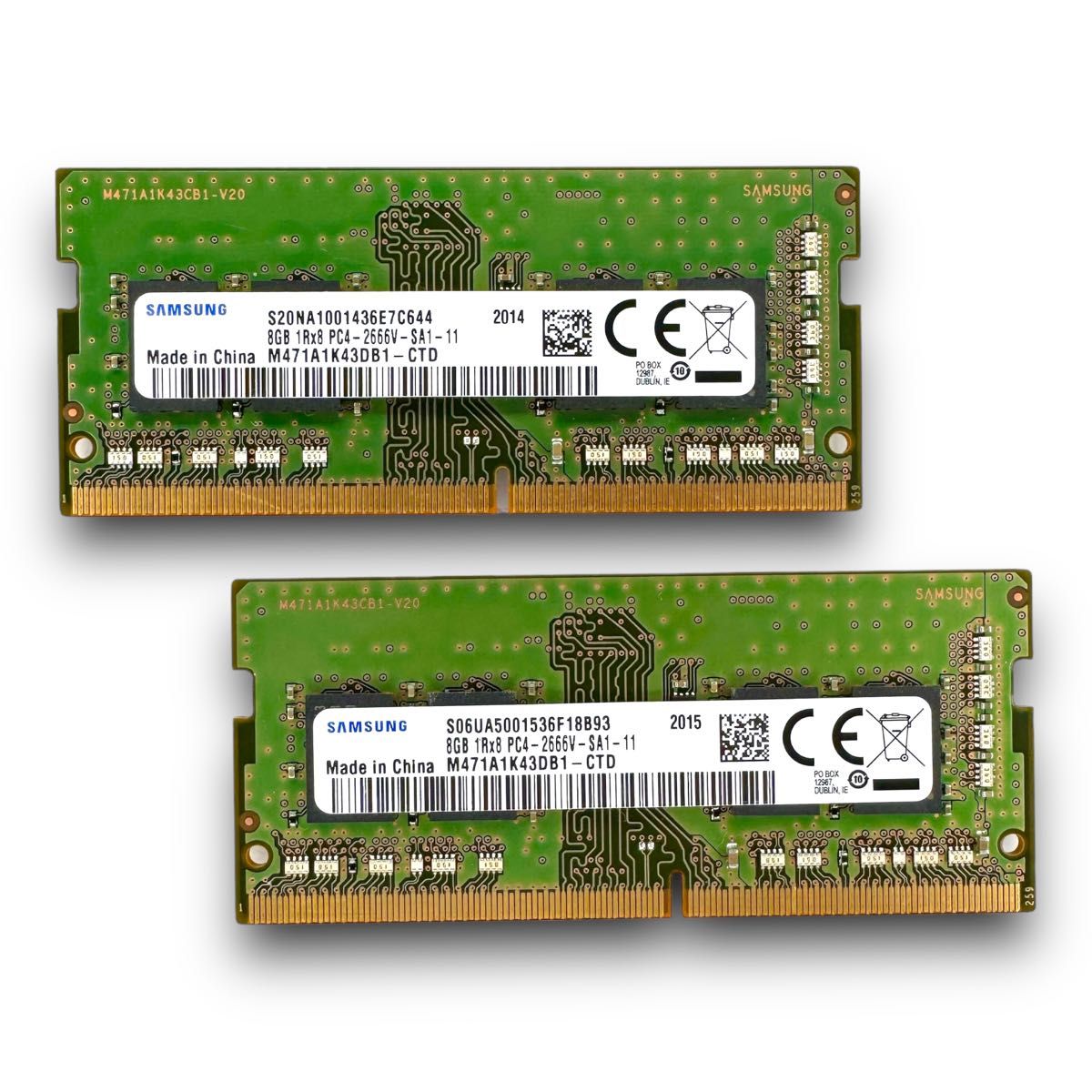 M125-48GW SAMSUNG  ノートPC 換装・増設用メモリ  S.O.DDR4-2666 8GB×2枚セット 
