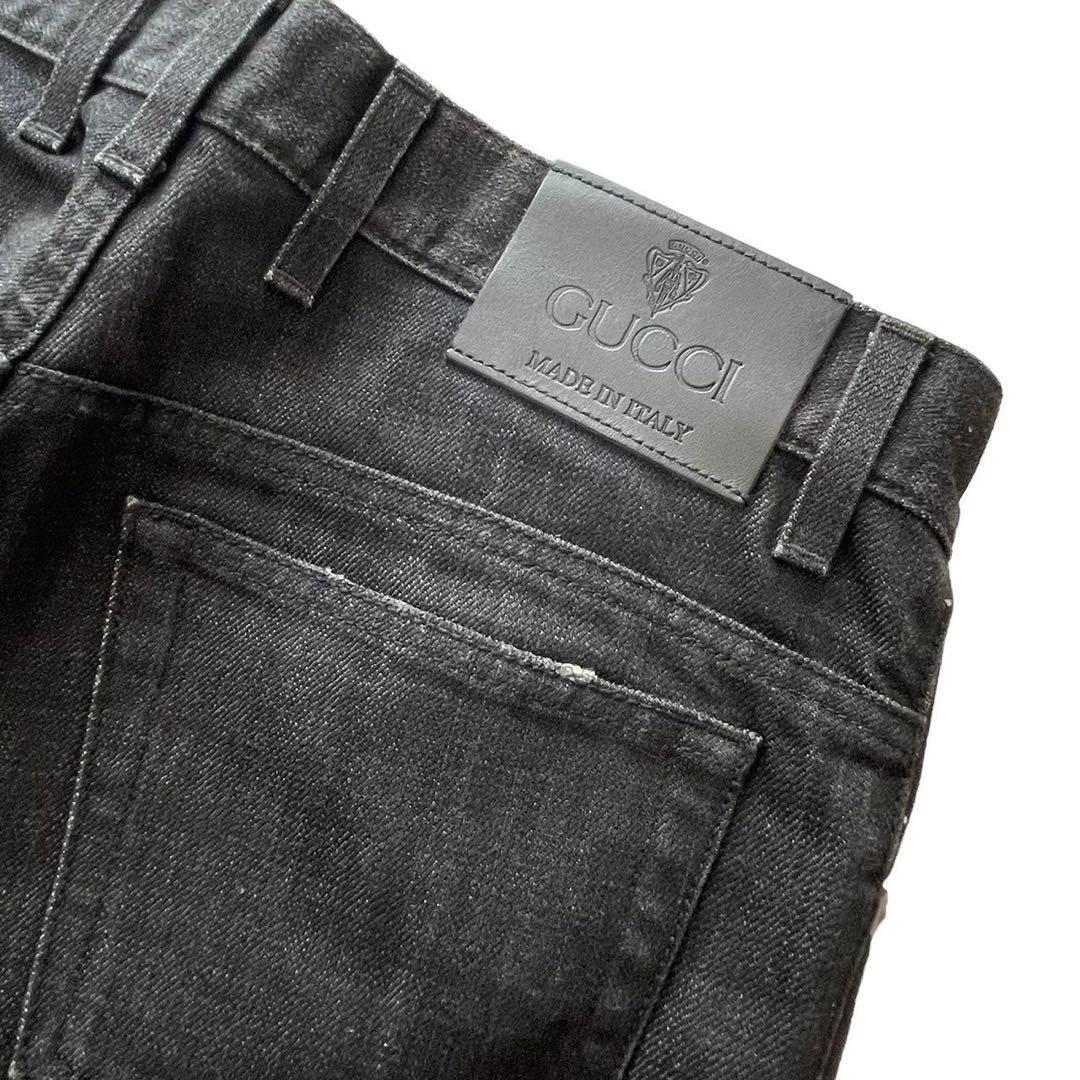 GUCCI グッチ デニムパンツ ブラック 綿100% 46サイズ GUCCI グッチ デニムパンツ ブラック 綿100% 46サイズ
