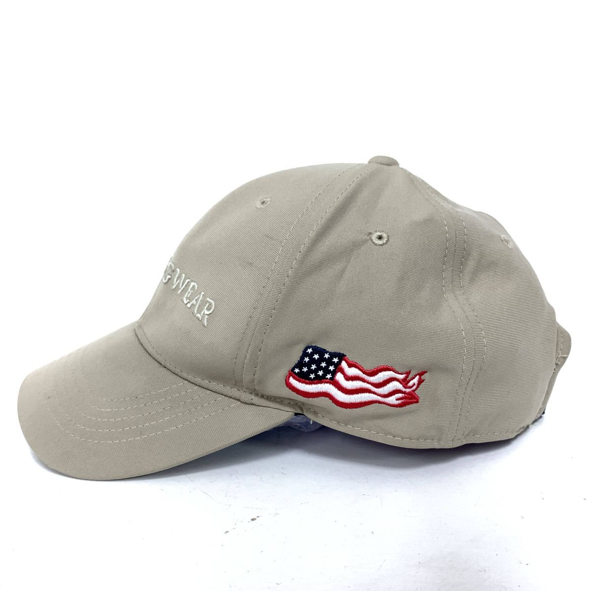 Munsingwear マンシングウェア 帽子 キャップ ハット 茶色 クリーム USA アメリカ 国旗 刺繍 F フリー デサント メンズ_画像5