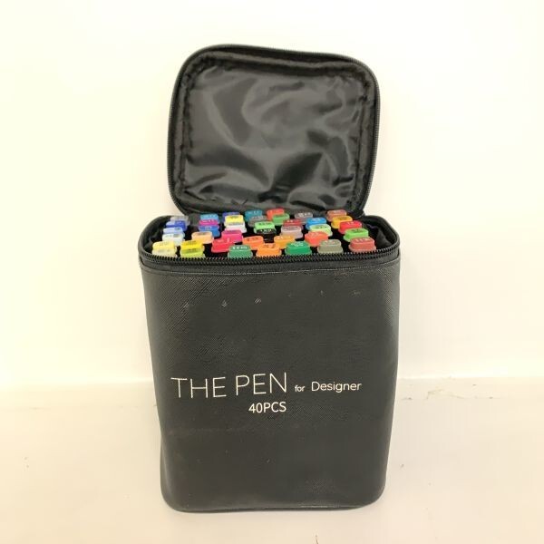 THE PEN for Designer マーカーペン 40色 セット ペンケース スタンド ホワイト ライナーペン 付き イラスト アルコール コミック 漫画_画像1