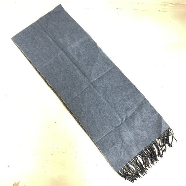 SHIPS Ships cashmere 100% muffler stole stylish standard gray blue blue men's lady's protection against cold 