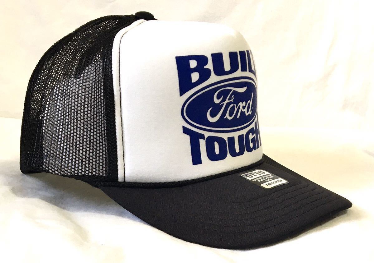 ☆期間限定60サイズ梱包サービス☆ Ford Built tough トラッカー ホワイト×ブルー  新品 アメカジ メッシュキャップの画像1