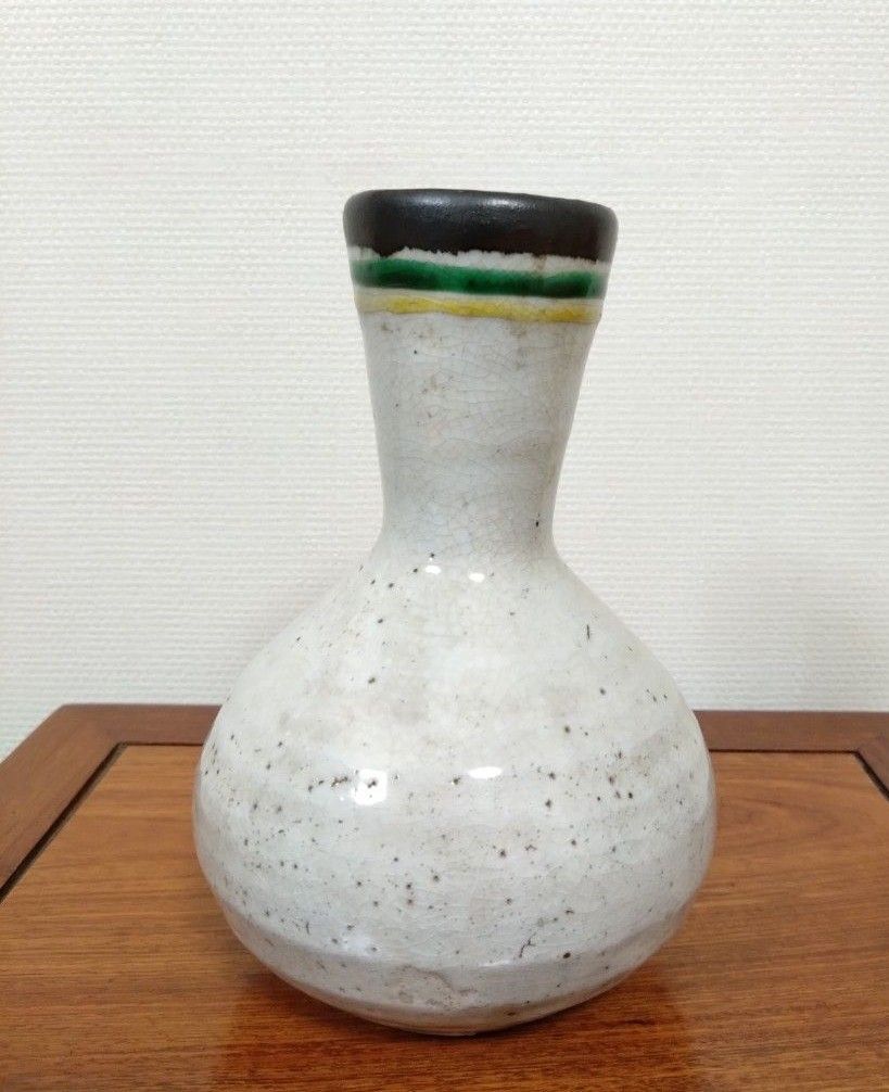 水月窯　粉吹き風花入　花器　荒川豊蔵