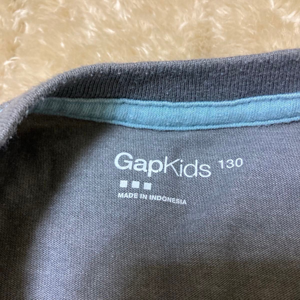 【セット販売】GapKids 130 ロングTシャツ　グレー　デニム　ロングパンツ　古着　キッズ　子供服　上下　男の子　女の子