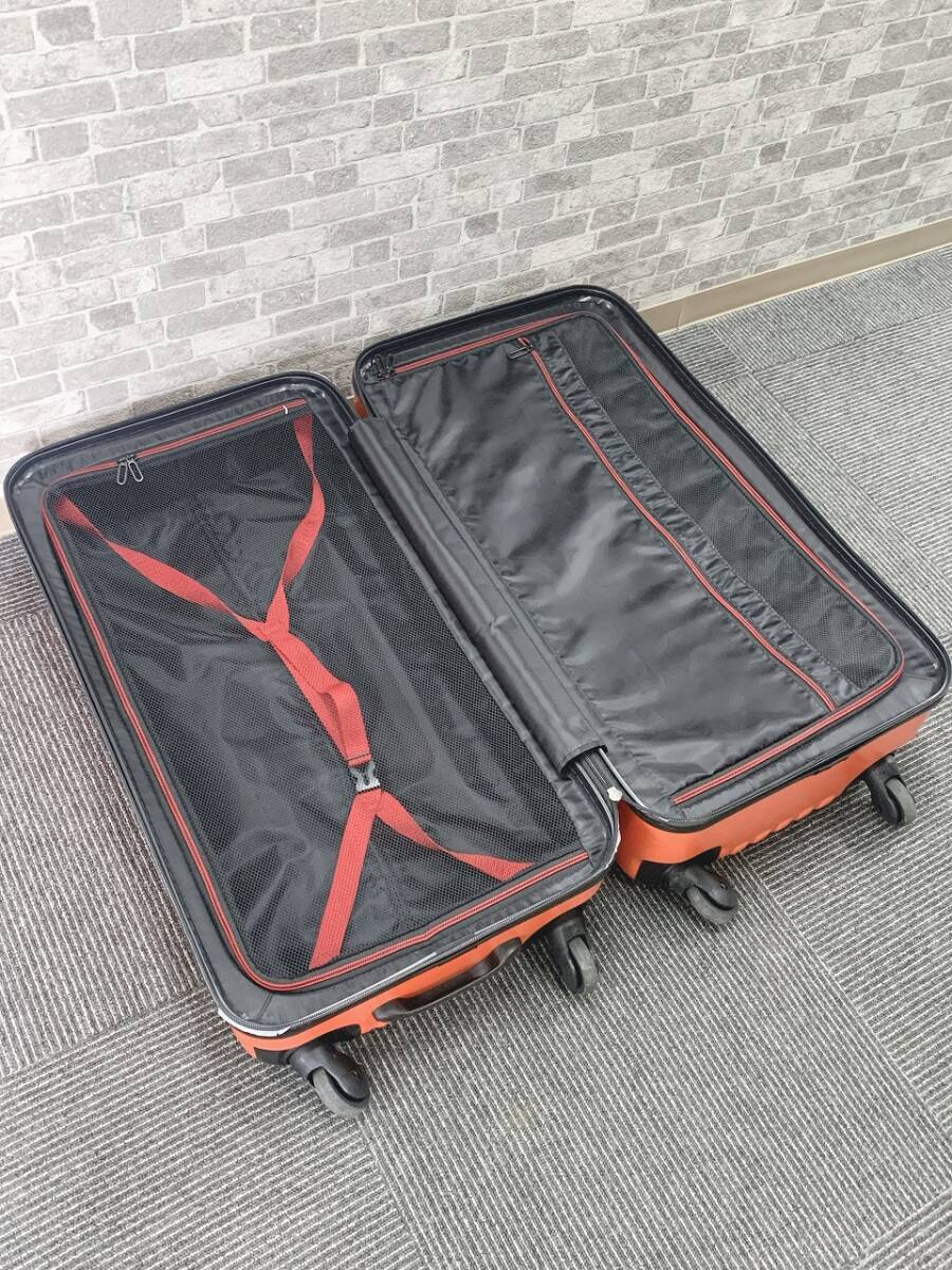 28n 180 大容量 スーツケース キャリーケース キャリーバッグ トランク 旅行 MEX オレンジ 4輪 鍵欠品 現状品の画像4