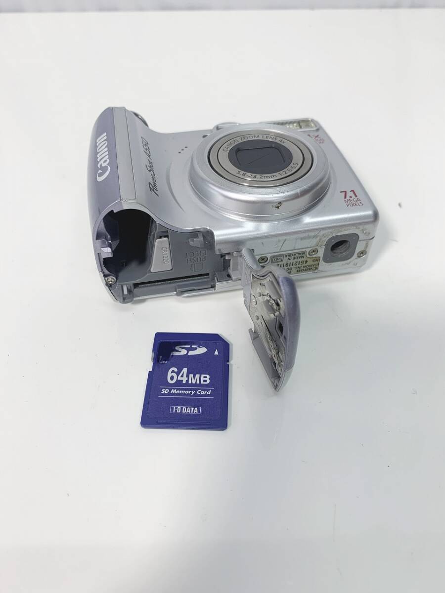 39n 60 Canon キャノン PowerShot A550 電池式 パワーショット カメラ コンパクトデジタルカメラ 動作品 単3電池式 SDカード付き 現状品_画像9