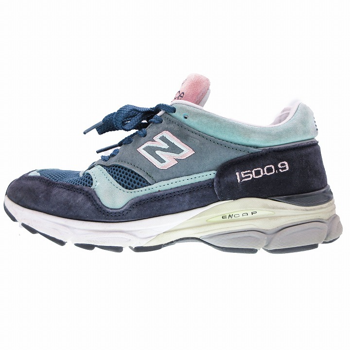 18AW ニューバランス NEW BALANCE M15009FT スニーカー メッシュ スエード ローカット シューズ 靴 US7 25.0 ネイビー ピンク ur7_画像1