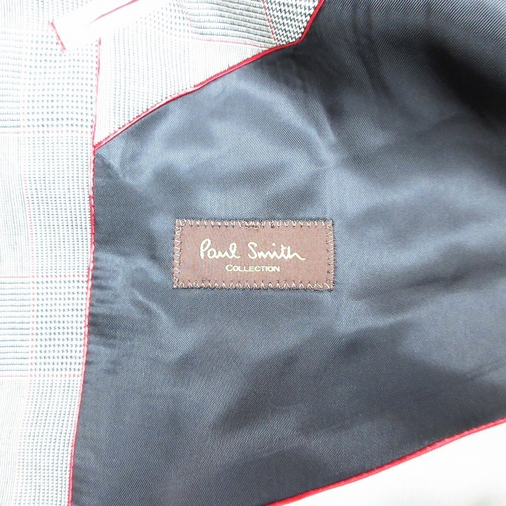 ポールスミス コレクション Paul Smith 3P スーツ セットアップ グレンチェック テーラード ジャケット ベスト パンツ L グレー ur60_画像7