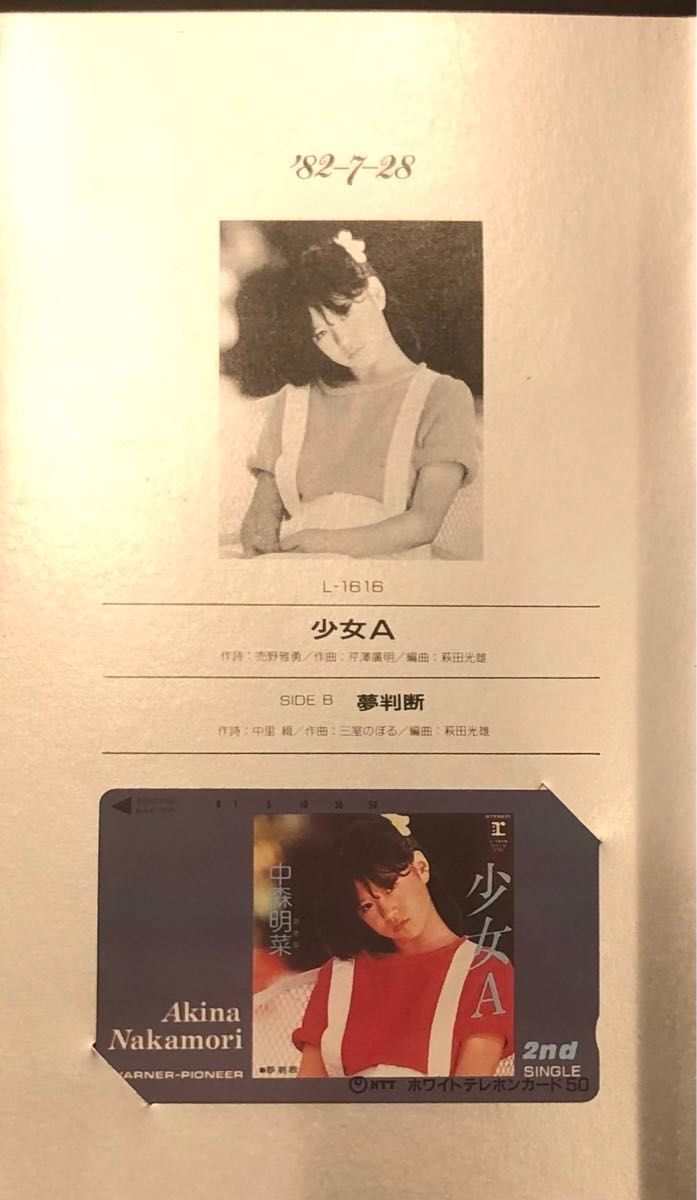 中森明菜 AKINA NAKAMORI Card Exhibition 1982〜1987 50度数 全18枚セット 未使用