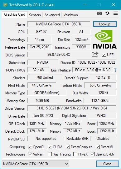 GEFORCE GTX 1050Ti 4GB DDR5_画像5