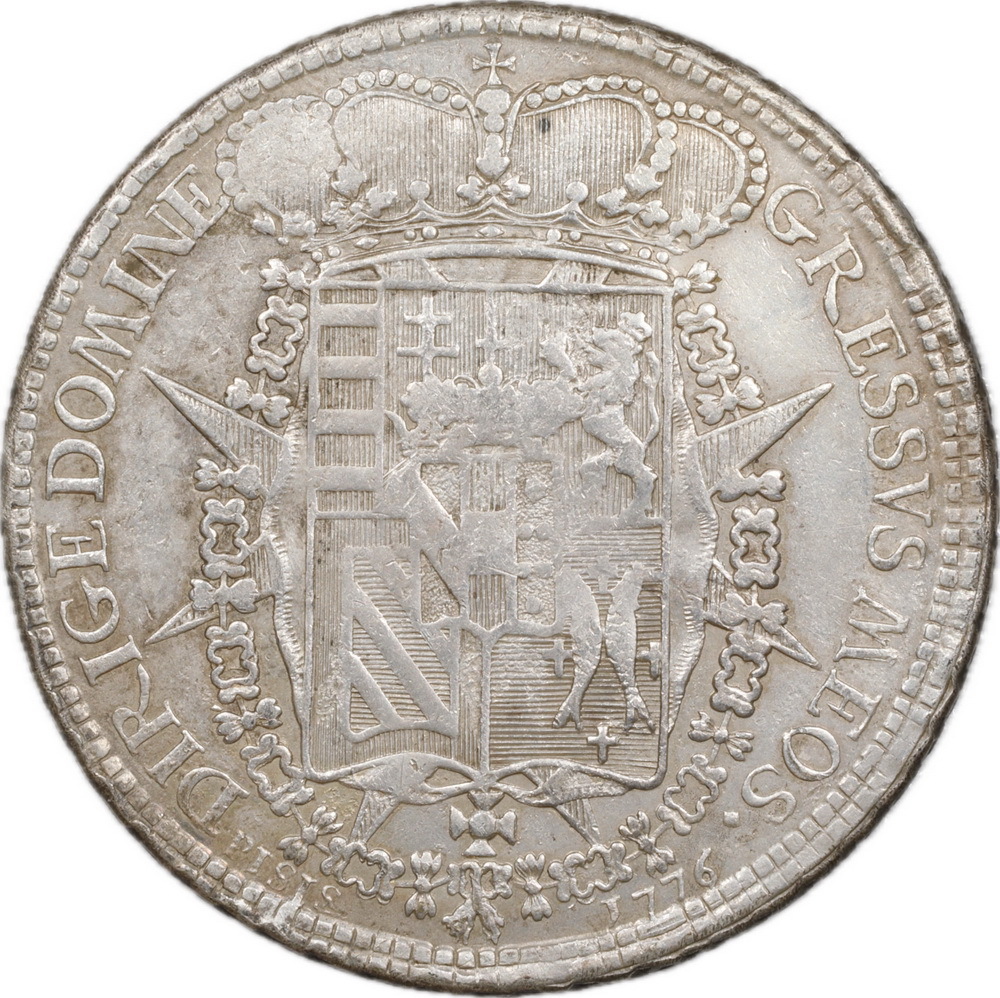 T64★イタリア銀貨/1776年/ Pietro Leopoldo/直径 約41.57㎜ 重量:約27.4g_画像2