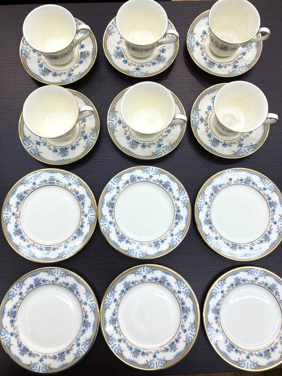 ●○#1239【MINTON】ミントン ROYAL DOULTON カップ＆ソーサー　ケーキ皿　 6客18点セット 花柄金彩　高級洋食器○●_画像3