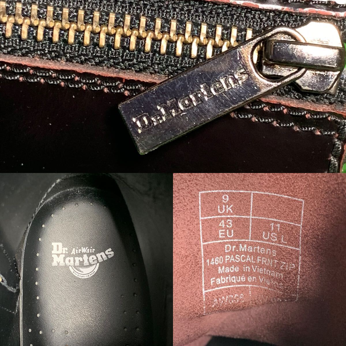 Dr.Martens ドクターマーチン 1460 8Eye Boot PASCAL FRONT ZIP UK9 チェリーレッド 8ホールブーツ メンズブーツ ファッション 靴 21-17の画像8