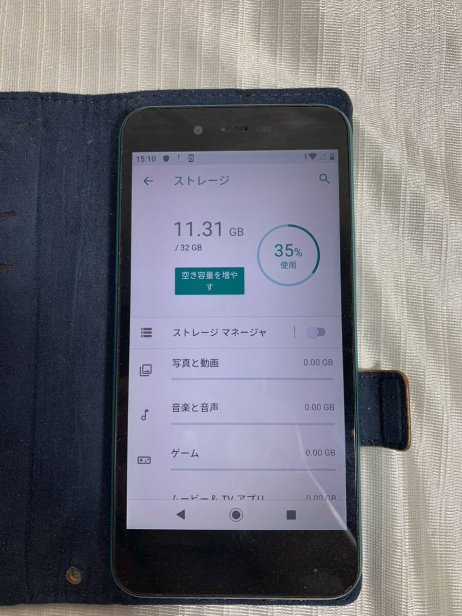 SHARP Android One S3 携帯 容量32GB アンドロイド スマホ グリーン 手帳型ケース スマホカバー付き スマートフォン 本体 21-19の画像3