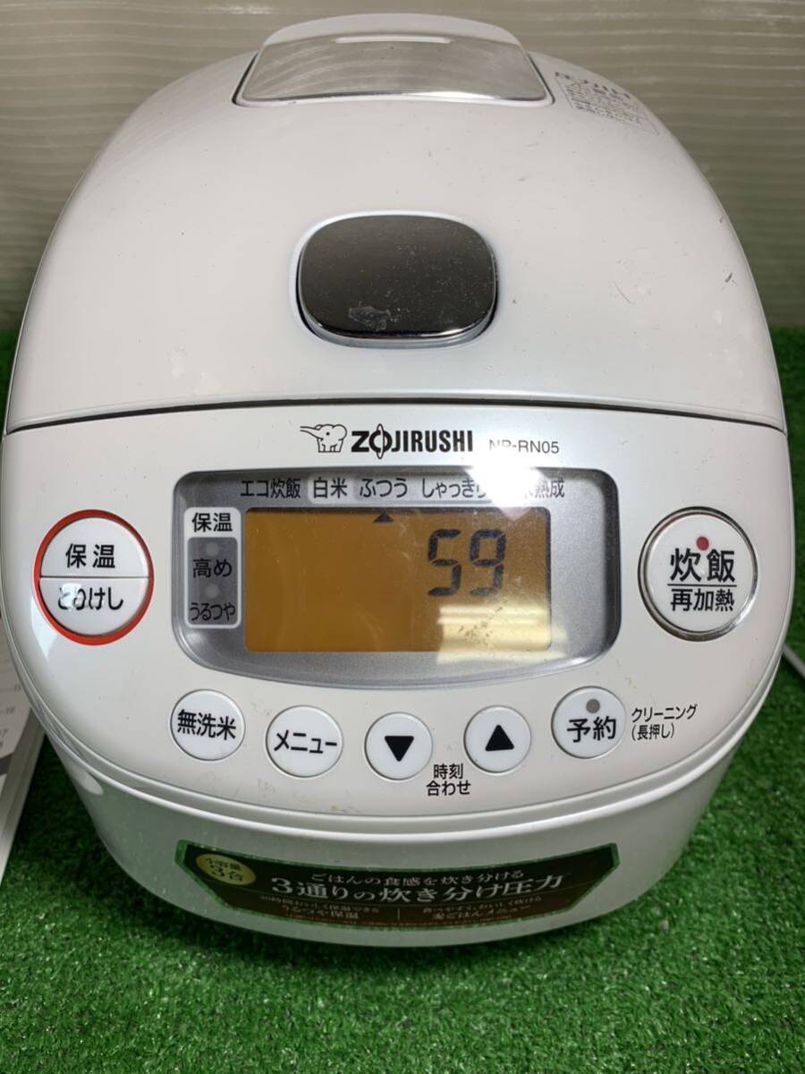 ZOJIRUSHI 象印 圧力IH炊飯ジャー NP-RN05型 極め炊き 炊飯器 ホワイト 0.54L ３合炊き 21年製 5-1の画像2