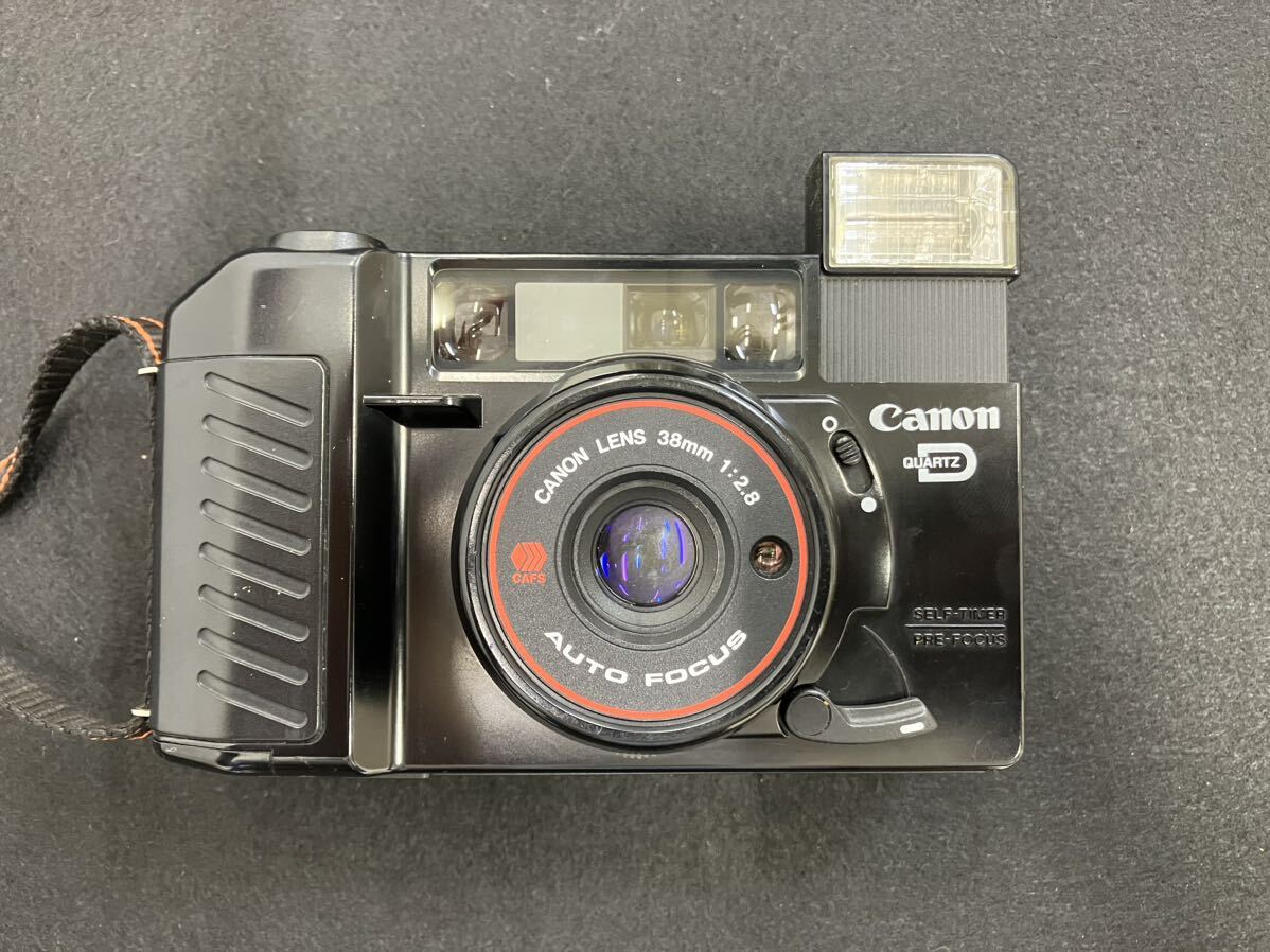 [T2313]動作 Canon オートボーイ2コンパクトフィルムカメラ Autoboy2 クォーツデート オートフォーカス 38mm 1:2.8の画像2
