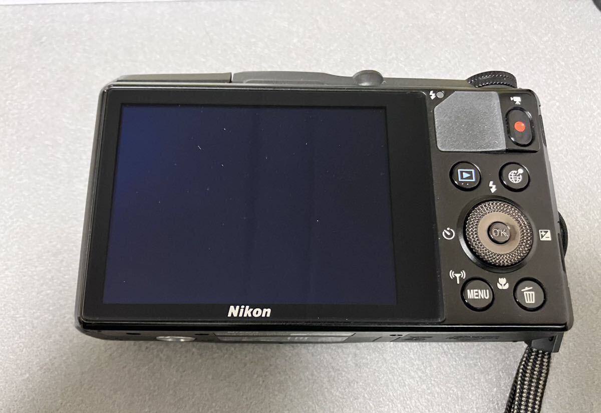 [T2576]動作 Nikon ニコン ①COOLPIX S9700 クールピクス ブラック デジカメ コンデジ②バッテリー EN-EL12 16メガピクセル 箱説明書の画像2