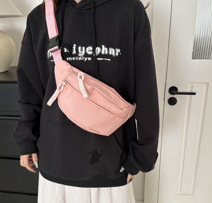 【まとめ割あり】ボディーバッグ ピンク シンプル 韓国 ファッション ストリート