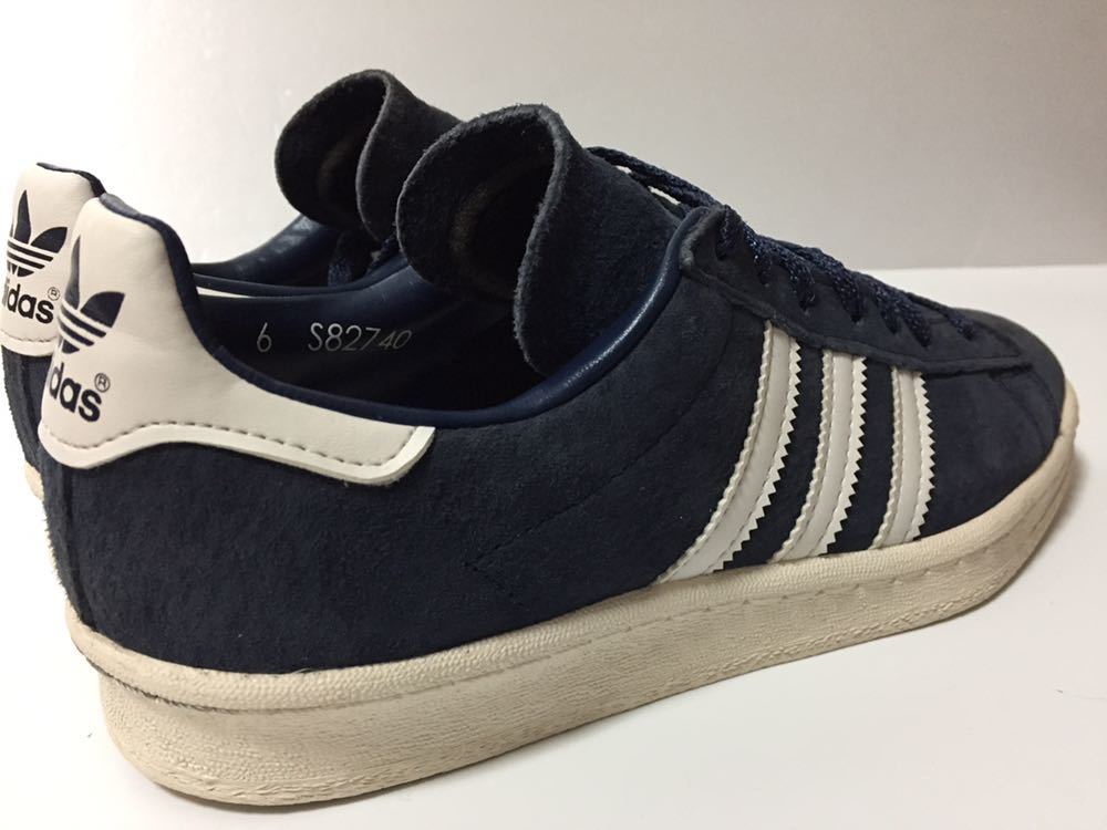 美品 限定 15年製 ADIDAS CAMPUS 80s JP PACK VNTG アディダス キャンパス 80s スエード ネイビー 紺白 us6.5 JP24.5㎝