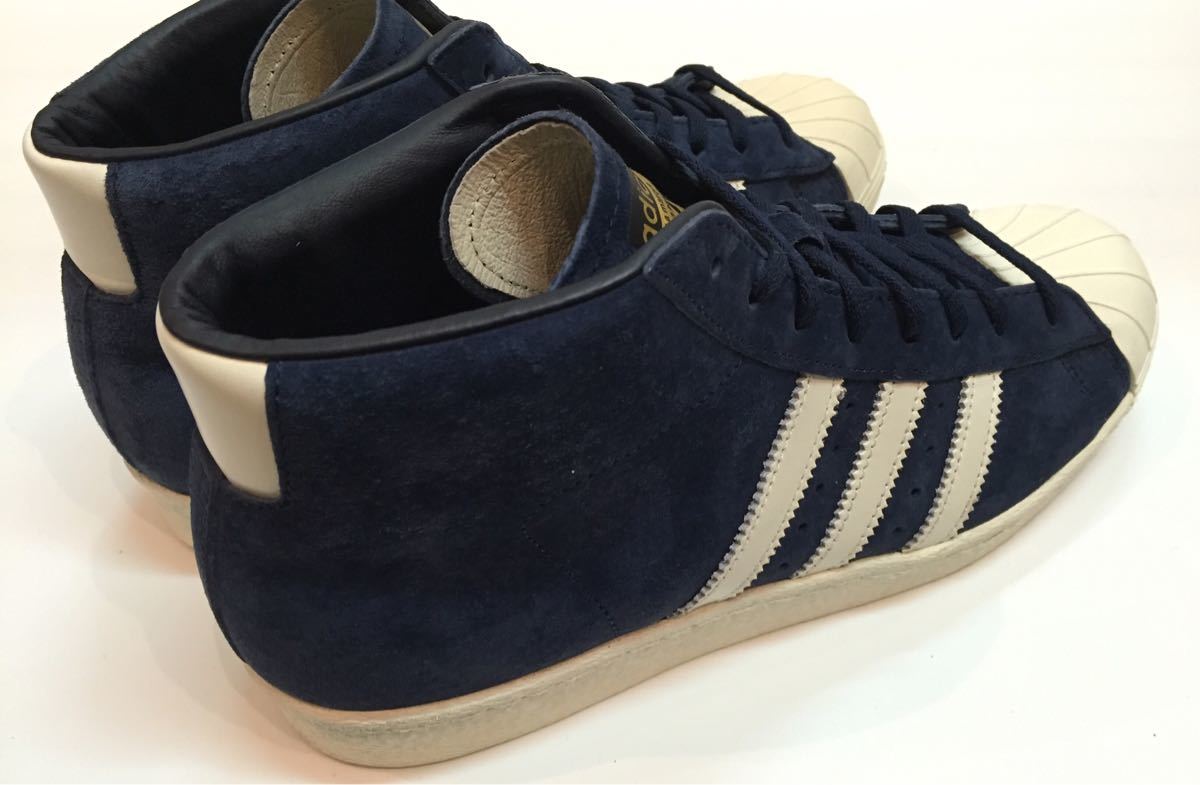 美品 レア 15年製 adidas PRO MODEL VINTAGE DLX アディダス プロモデル スエード ビンテージ ネイビー オフホワイト US8.5 JP26.5㎝_画像6