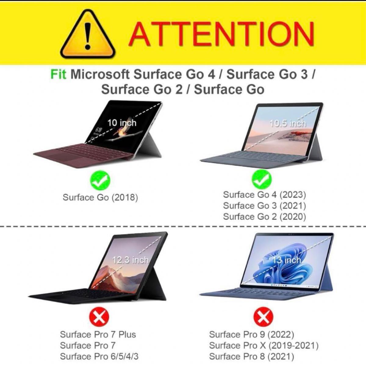 Fintie New Microsoft Surface Go 3 10インチ ペンホルダー付き 専用スタンドカバー (ブラック)