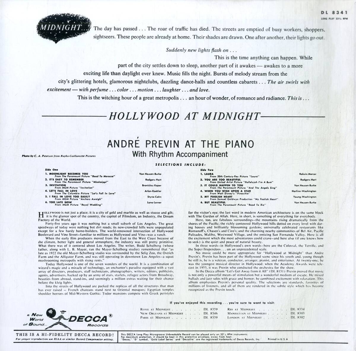 A00592129/LP/アンドレ・プレヴィン「Hollywood At Midnight / MCA 幻のLP選集 特典盤 (1993年・ICJ-1・非売品・NOT FOR SALE)」の画像2