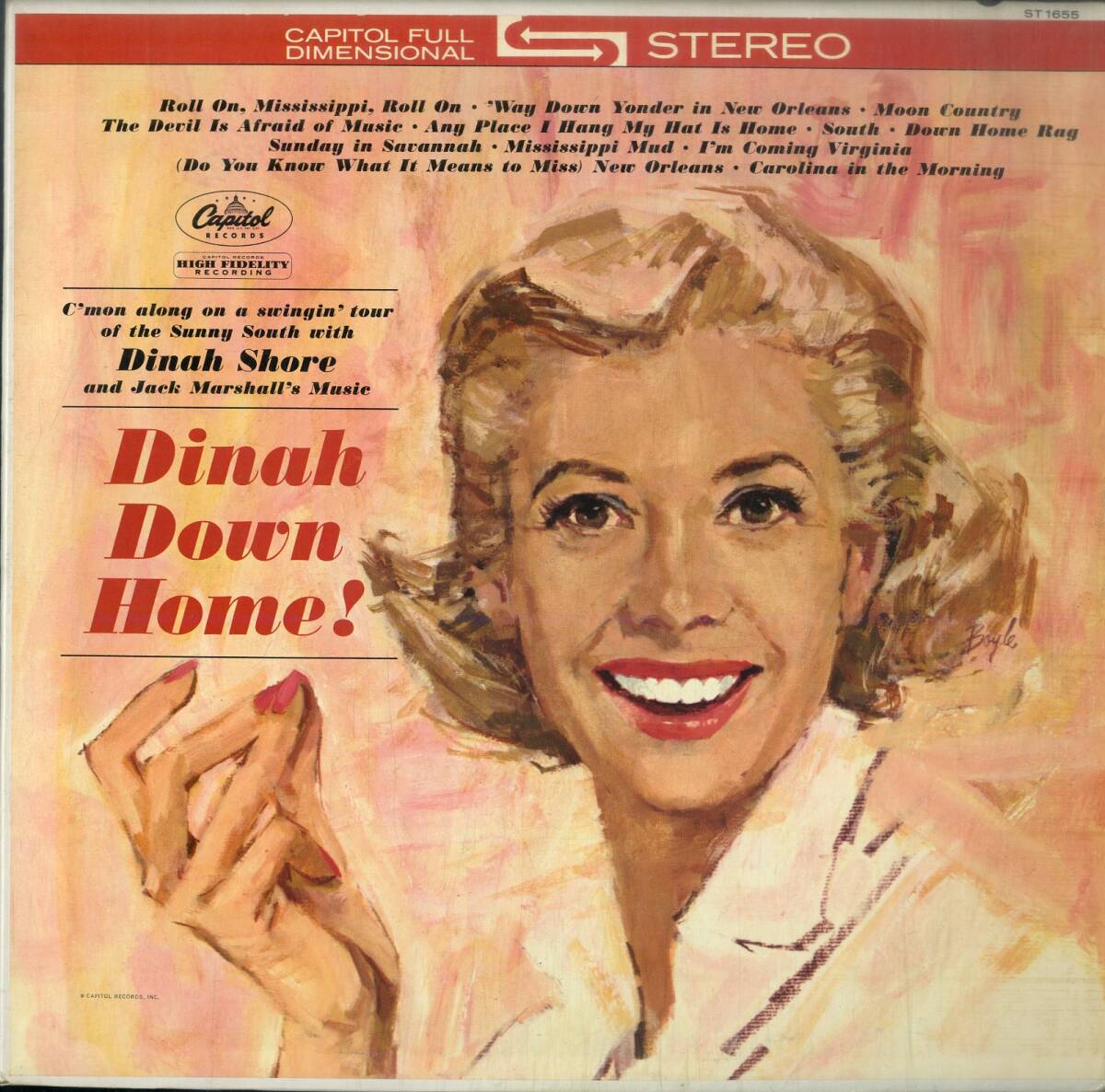 A00592366/LP/ダイナ・ショア (DINAH SHORE)「Dinah Down Home (ST-1655・ヴォーカル)」の画像1