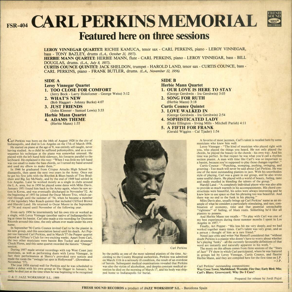 A00592757/LP/カール・パーキンス「Carl Perkins Memorial (1989年・FSR-404)」の画像2