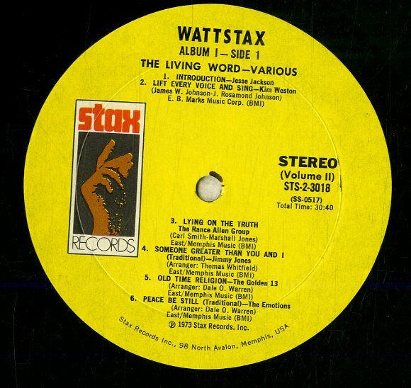 A00589254/LP2枚組/V.A.「The Living Word (Wattstax 2) (1973年・STS-2-3018・サントラ・ソウル・SOUL・ファンク・FUNK・ゴスペル・コメの画像3