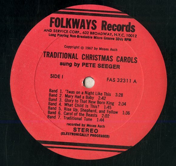 A00592493/LP/ピート・シーガー (PETE SEEGER)「Traditional Christmas Carols (FTS-32311・フォーク・クリスマス企画)」_画像3