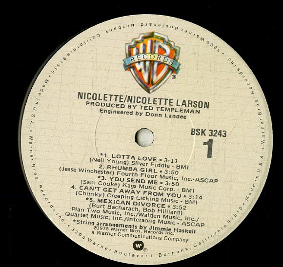 A00592688/LP/ニコレット・ラーソン (NICOLETTE LARSON)「Nicolette (1978年・BSK-3243・ソウル・SOUL)」の画像3