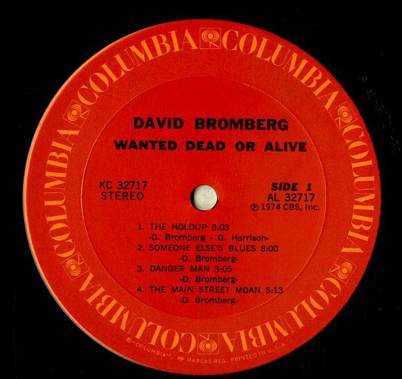 A00592735/LP/デヴィッド・ブロムバーグ (DAVID BROMBERG)「Wanted Dead Or Alive (KC-32717・ブルースロック)」の画像3