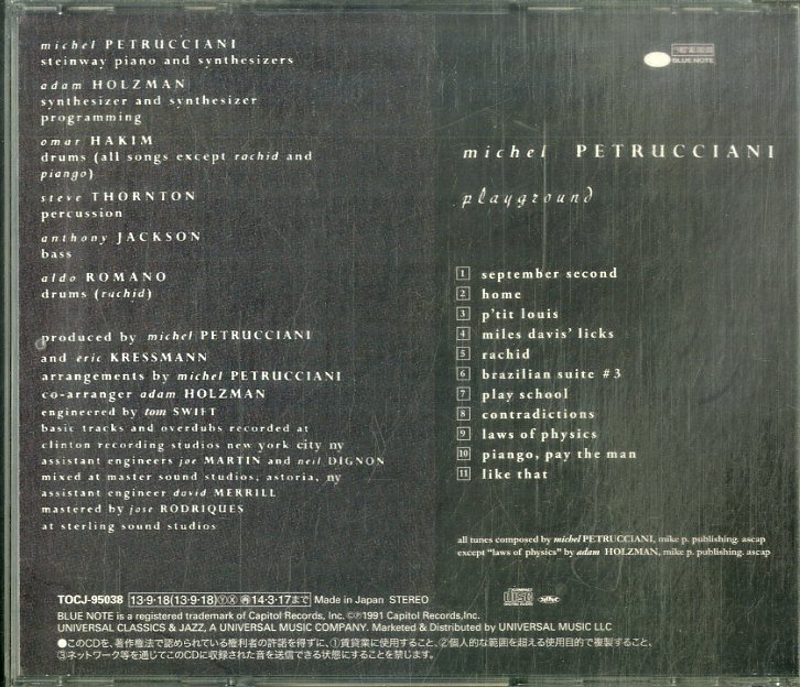 D00160808/CD/ミシェル・ペトルチアーニ「プレイグラウンド(SHM-CD)」の画像2