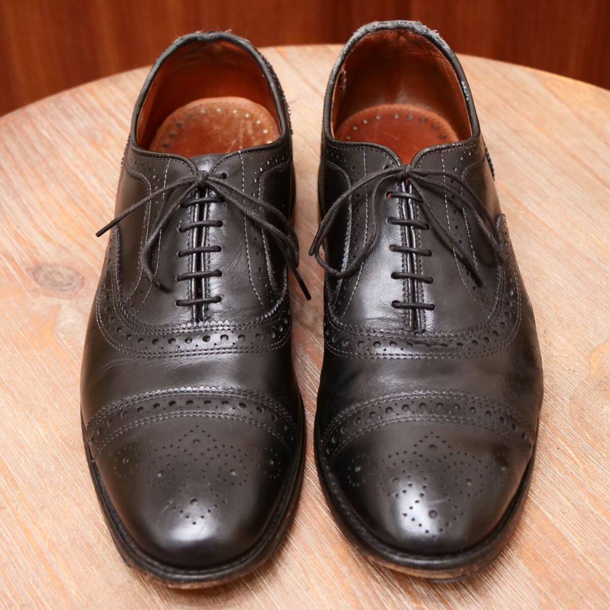 【Allen Edmonds】アレンエドモンズ ブルックスブラザーズ別注 US9D ブラック セミブローグ ビジネスシューズ メンズ 革靴 雨の日用に_画像9