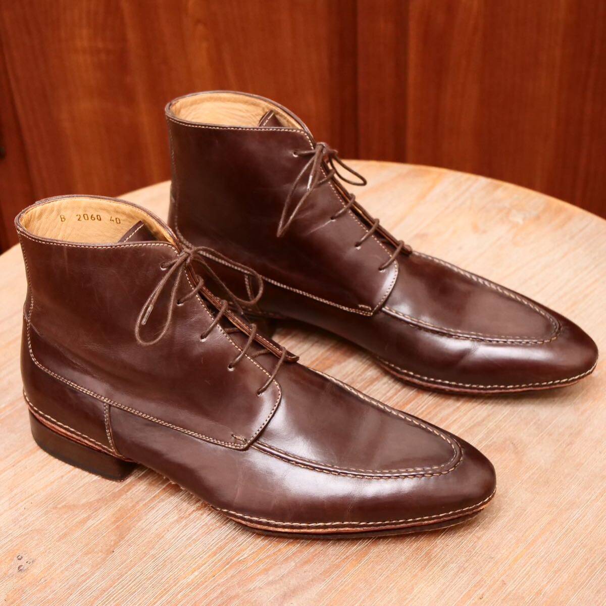  beautiful goods [ZENOBI]zenobi mocha ..5 hole boots Brown EU40 25.0cm rom and rear (before and after) business casual men's leather shoes 