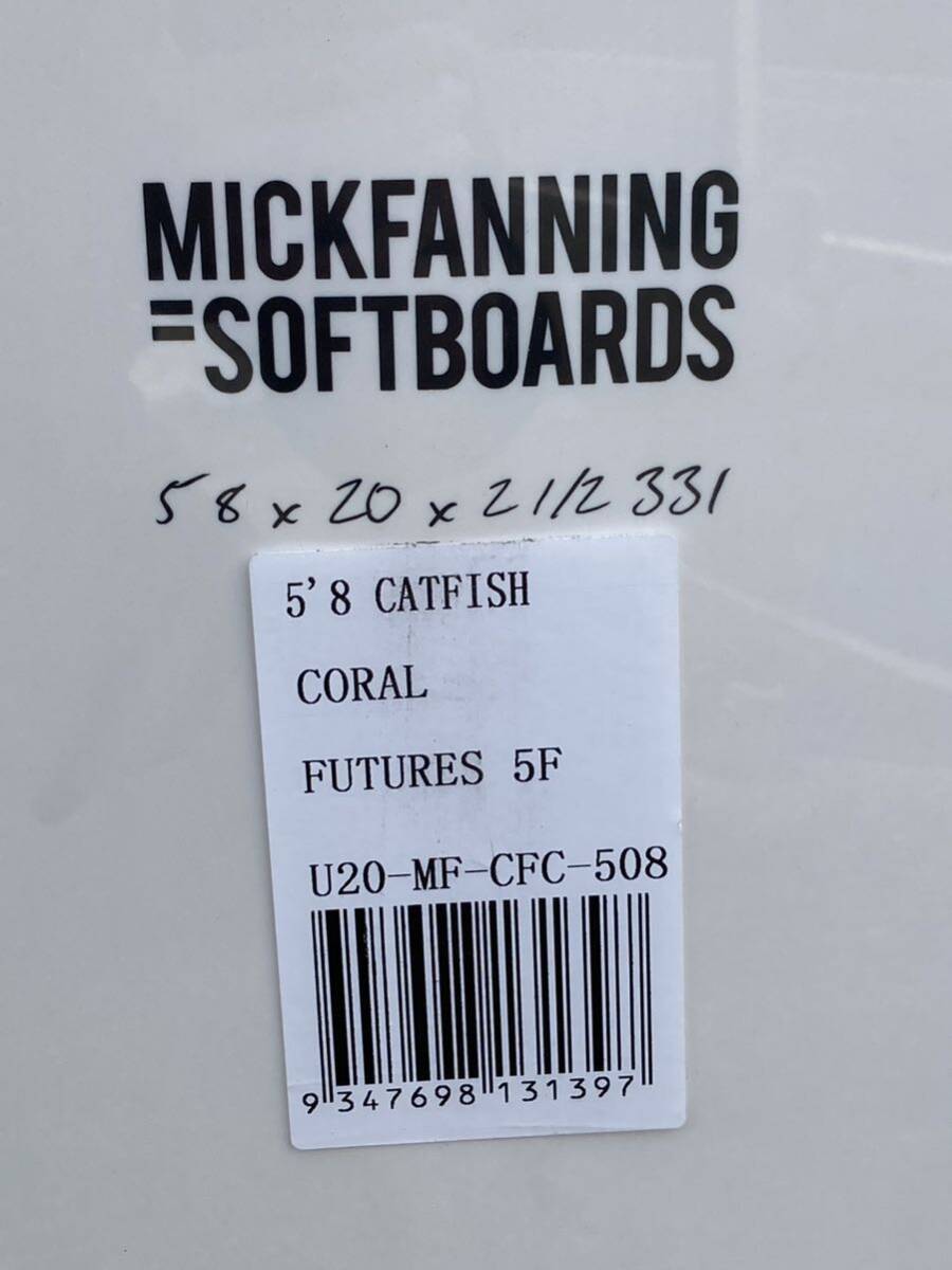  новый товар! не использовался! специальная цена!MF SOFT BOARD CAT FISH CORAL futures 5\'8~ 33.1L EPS+ мягкий верх структура 5plug soft ласты имеется 
