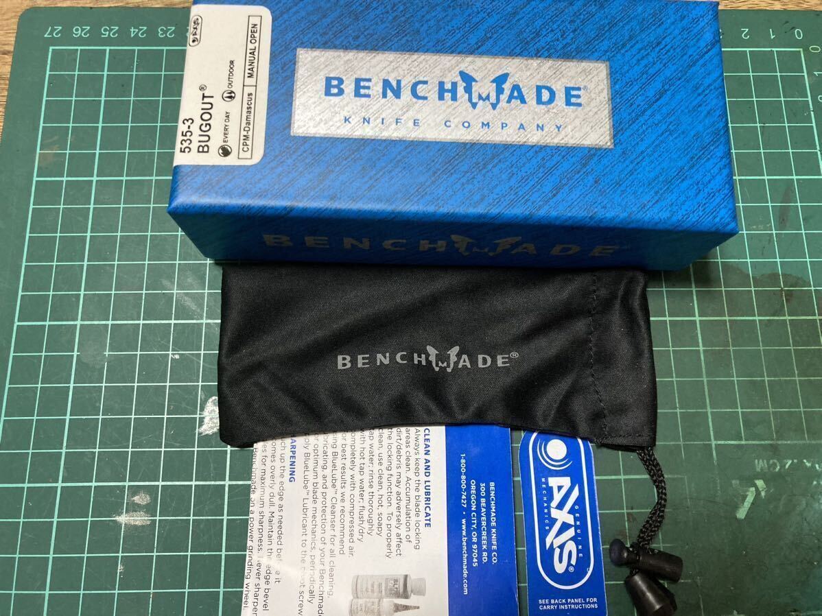 Benchmade 535 ダマスカス ブラックハンドル ナイフ 。ベンチメイド 登山 釣り キャンプ ブッシュクラフト 狩猟 鹿狩 猪狩 熊狩 クマ_画像5