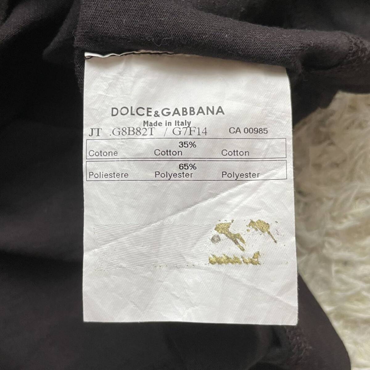 ドルチェ&ガッバーナ【イタリア紳士の夏】DOLCE&GABBANA Tシャツ ロゴ刺繍 ワッペン プリント ブラック系 Mサイズ相当 メンズ カットソーの画像8