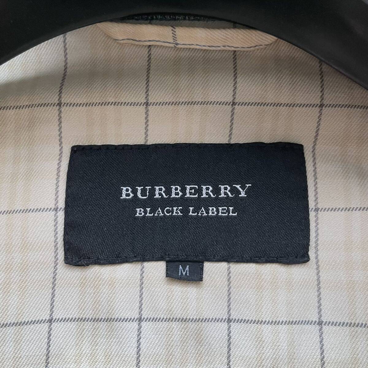 バーバリーブラックレーベル【突き抜ける清潔感】BURBERRY デニムジャケット ノバチェック 刻印ボタン デニムシャツ Mサイズ インディゴ_画像8