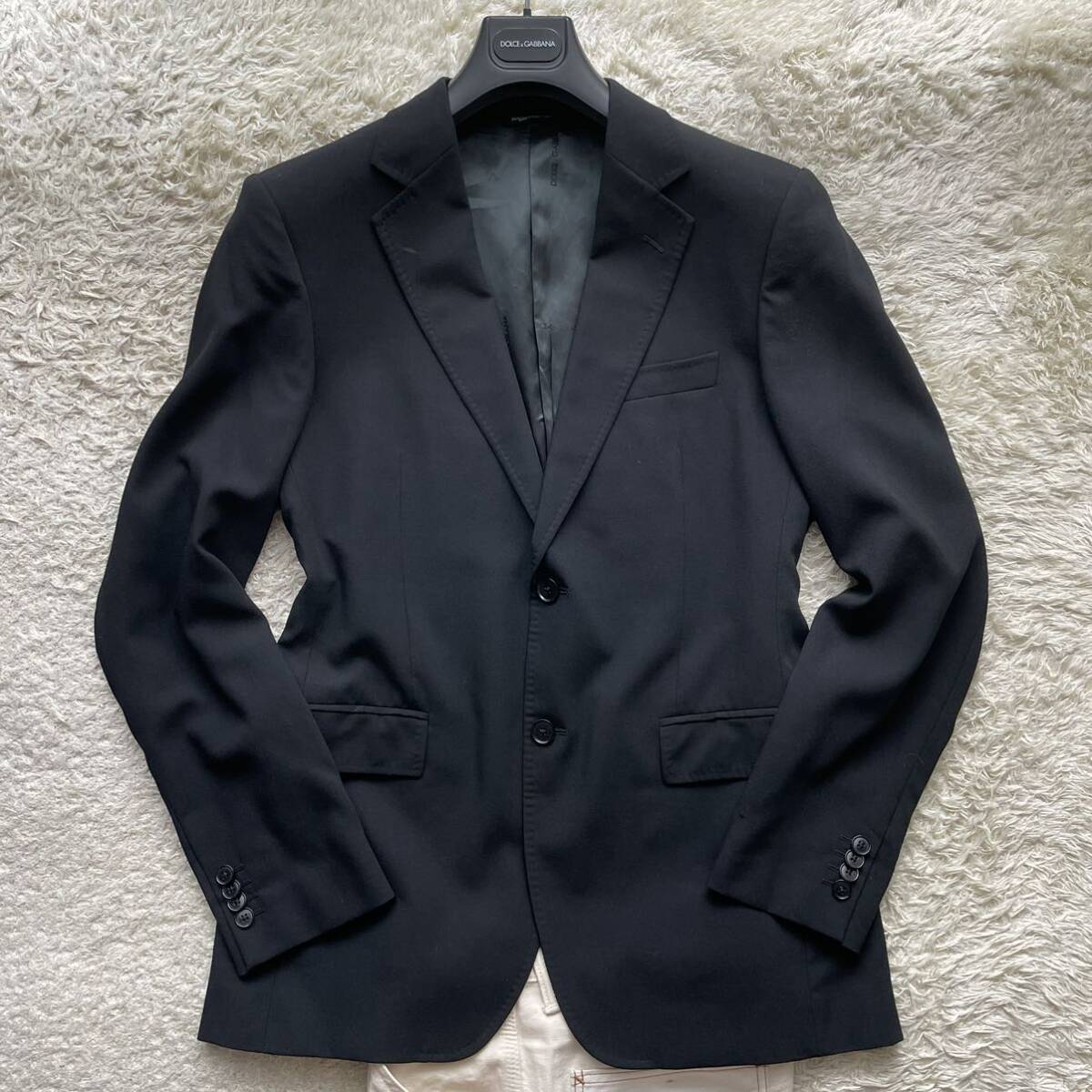  редкий XL размер соответствует Dolce & Gabbana [ лаковый черным очарован цвет .]DOLCE&GABBANA tailored jacket смокинг summer жакет черный 50