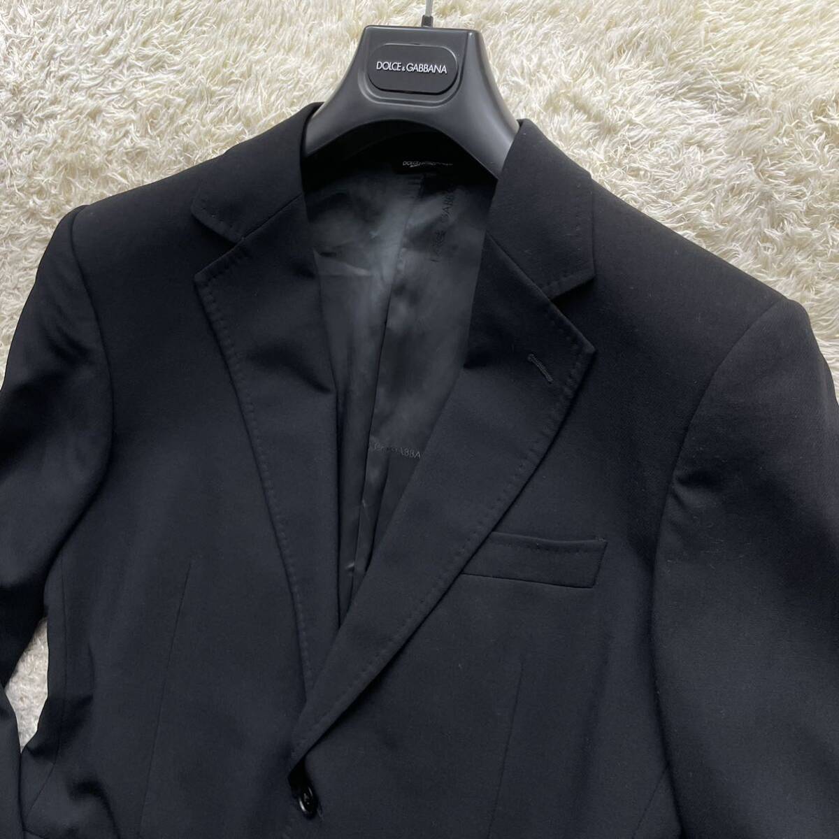  редкий XL размер соответствует Dolce & Gabbana [ лаковый черным очарован цвет .]DOLCE&GABBANA tailored jacket смокинг summer жакет черный 50