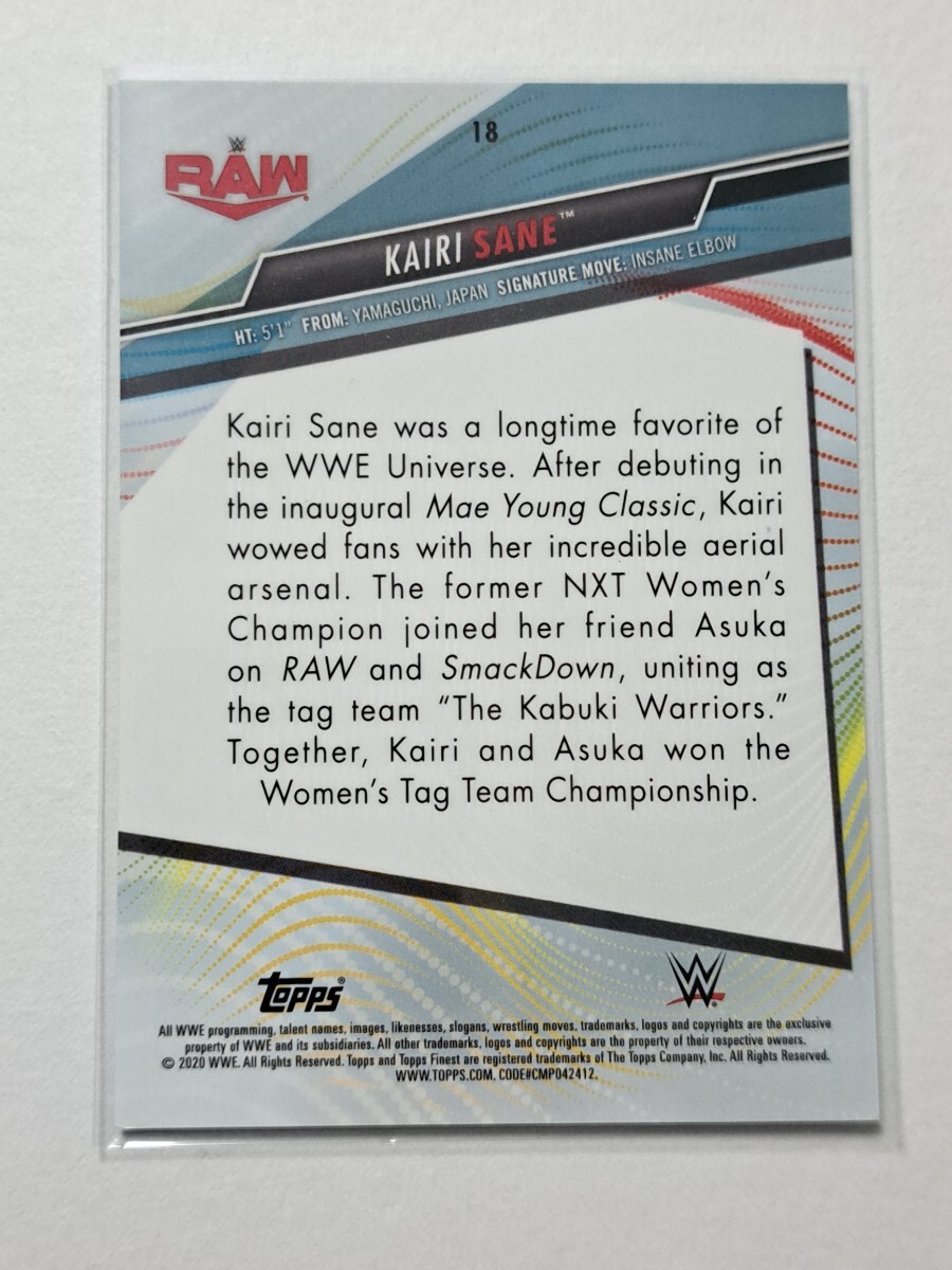 2020 Topps WWE Finest - Kairi Sane #18 - BLUE Refractor - /150の画像2