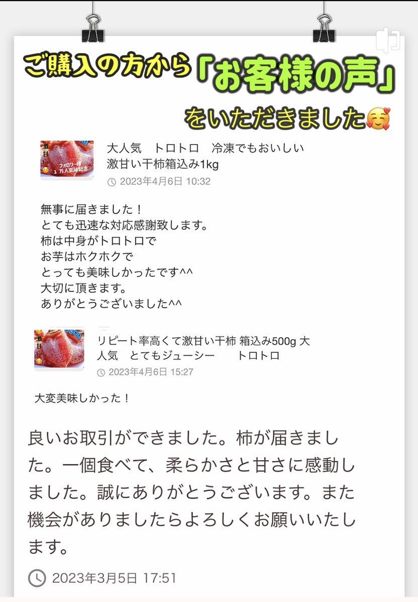 真空パック包装！12粒前後入り 肉厚でとてもジューシー 冷凍でもおいしい 激甘特選干柿500gの画像7