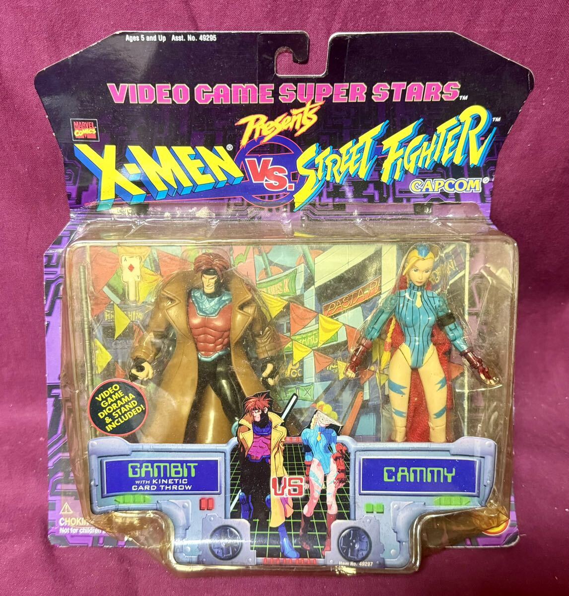 \'98 TOYBIZ[X-MEN vs STREET FIGHTER]GAMBIT vs CAMMY action figure gun bit Cami MARVEL CAPCOM Capcom 