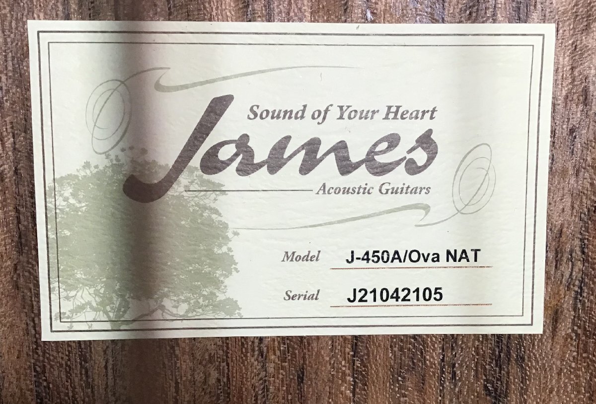 【中古】James ジェームス J-450A/Ova アコースティックギター ノーメンテ 現状渡しの画像7