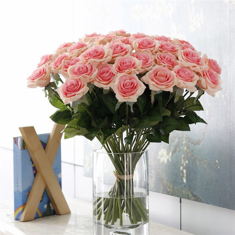 (即決) 大量25本 バラ 高級造花 アートフラワー シルクフラワー 花束 ローズ アレンジメント ブーケ プレゼント お祝い 結婚式の画像8