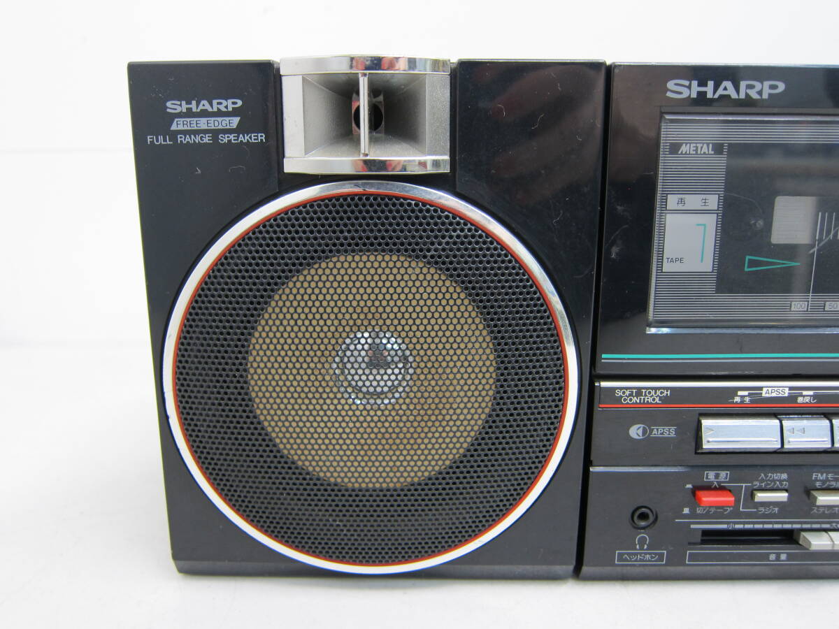  present condition goods [SHARP table component system QT-88MKⅡ] sharp double radio-cassette black 