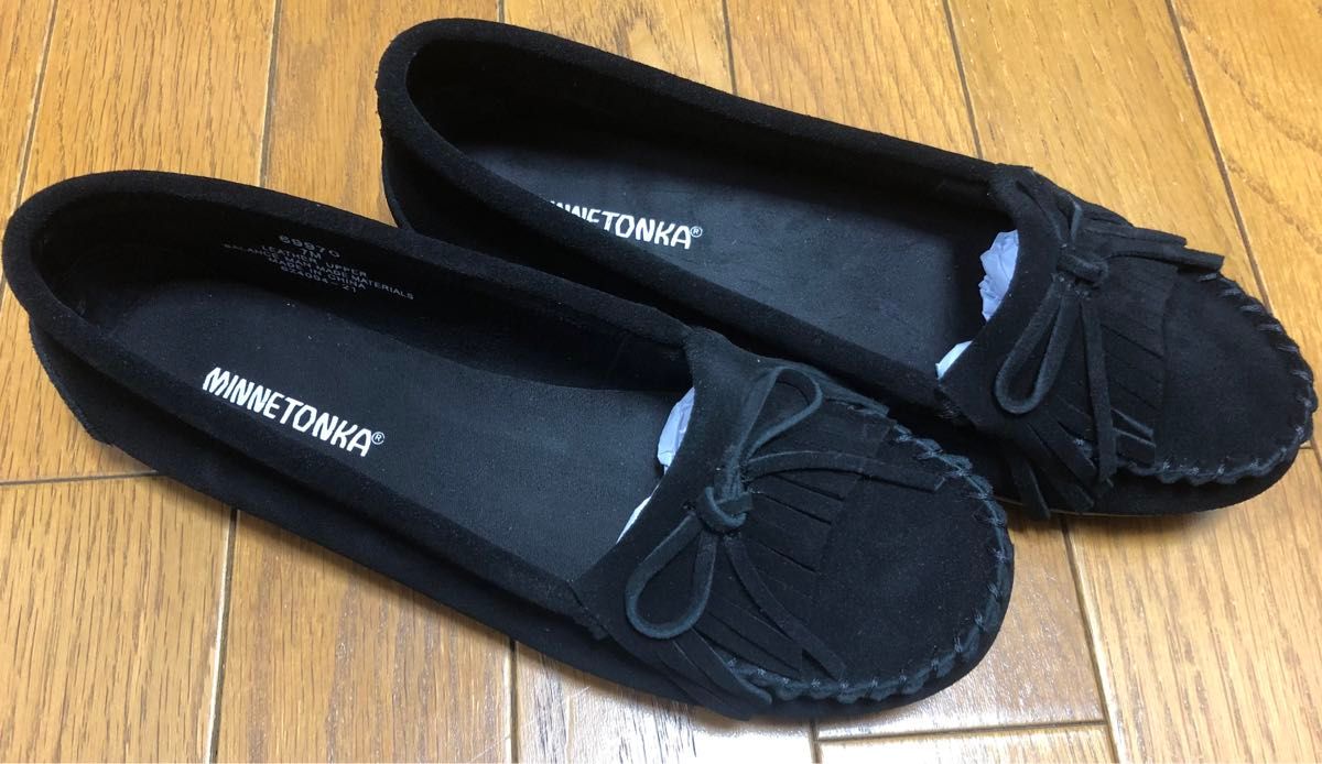 新品　MINNETONKA ミネトンカ モカシン 24cm ブラック