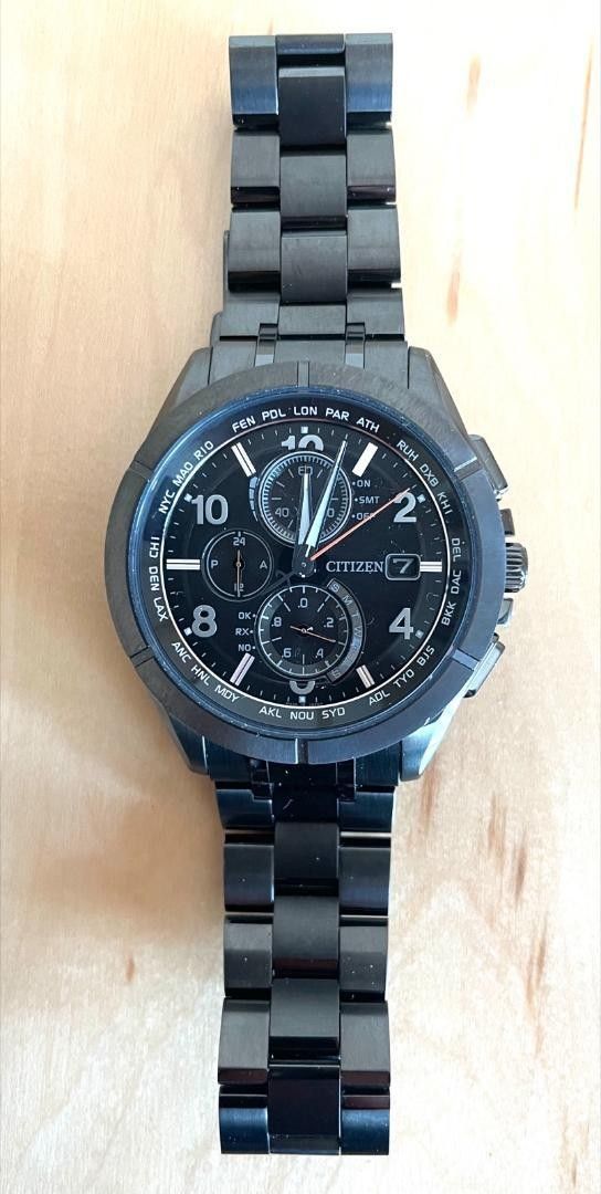 シチズン アテッサ 腕時計 AT8166-59E メンズ ブラックチタン