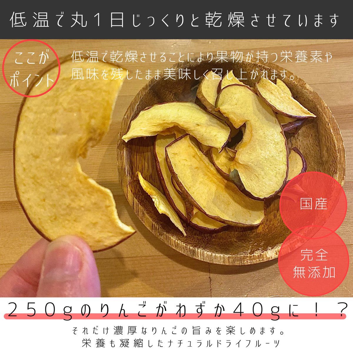 【3袋】青森県産りんごチップス サンふじ 120g 無添加 ドライフルーツ ドライリンゴ リンゴチップス 砂糖不使用 ギフトなどに